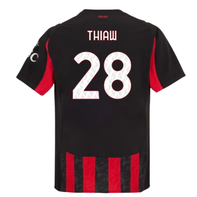 Acm Ac Milan Authentic Home Shirt Thiaw #28 Elite Performance Lice...