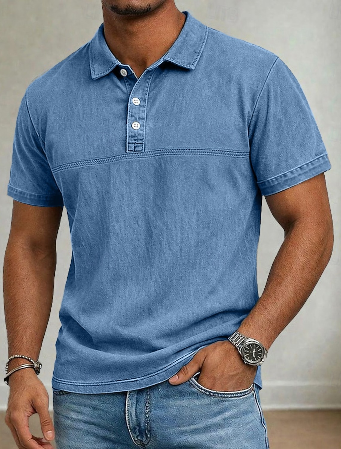 SoftFade™ Men's Polo Shirts 100% Cotton Acid Wash Shirt Casual Holiday Lapel Short Sleeve Fashion Basic Plain Vintage Distressed Summer Spring Dark Brown Black Light Green Navy Blue Light Purple