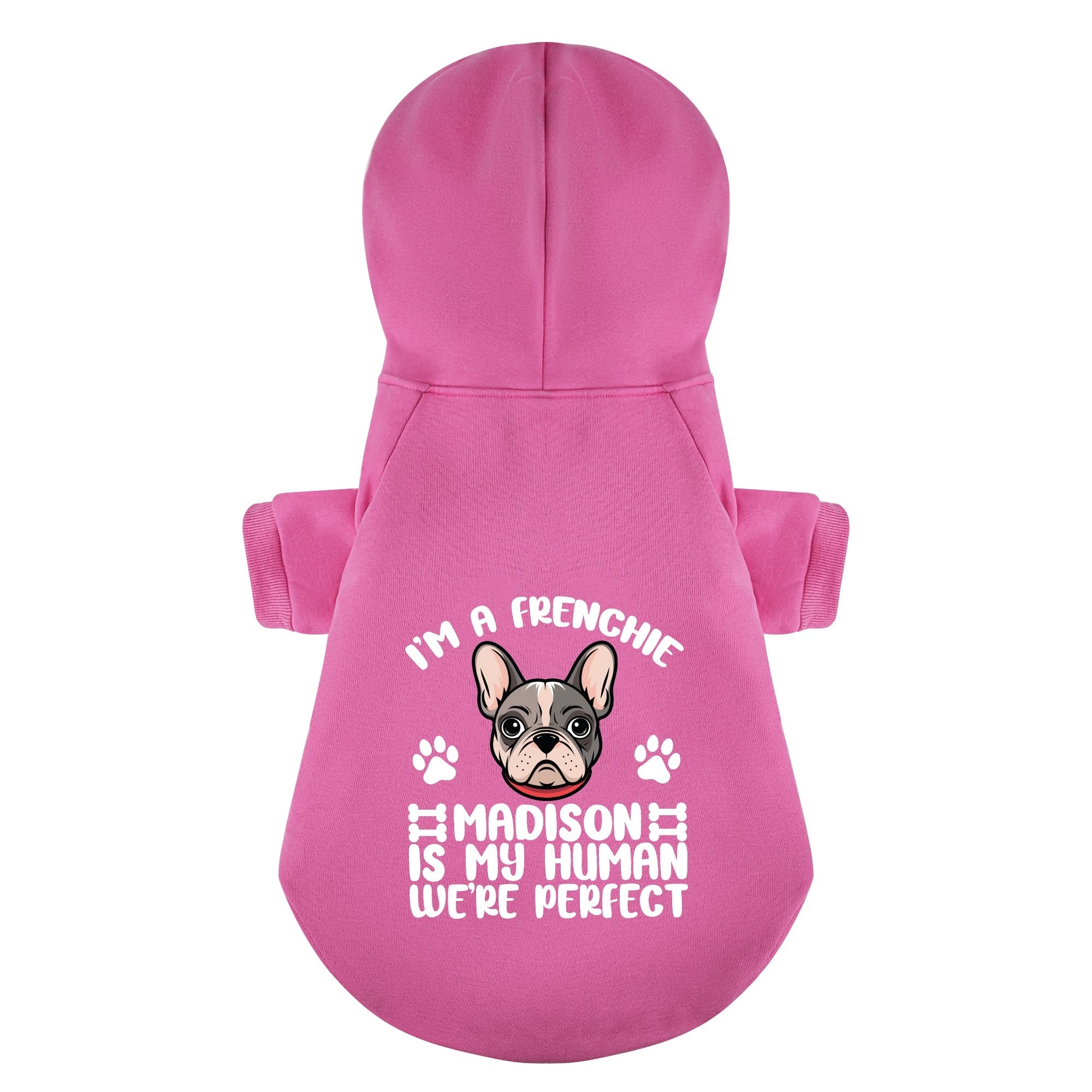 Personalized French Bulldog Hoodies with Owner's Name and Funny Quotes – Stylish, Cozy, and Premium 100% Cotton