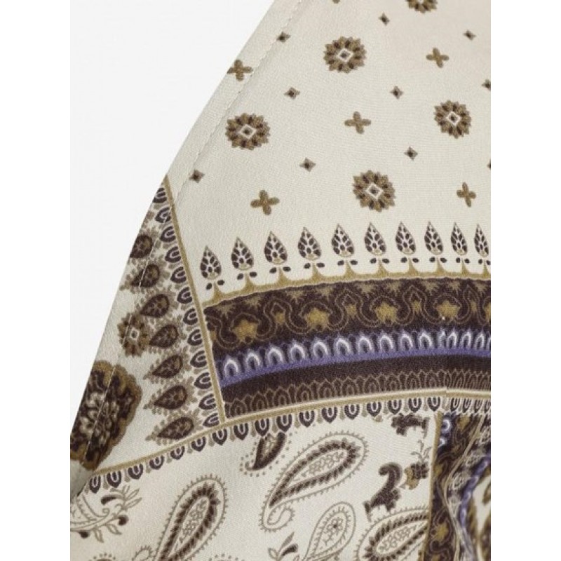 Twisted Tie Back Paisley Bandana Print Blouse OG5911