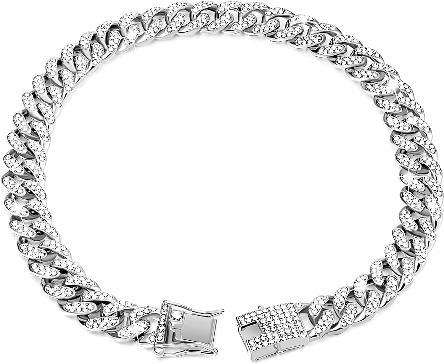 Fashion-Forward Frenchie Cuban Diamond Necklace Chain for Dog Owners
