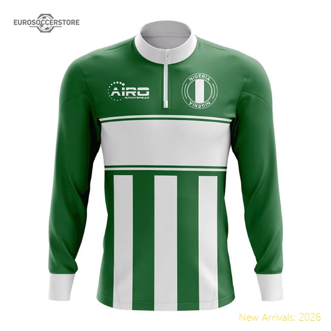 African Champions Concept Football Half Zip Midlayer Top (green-white)