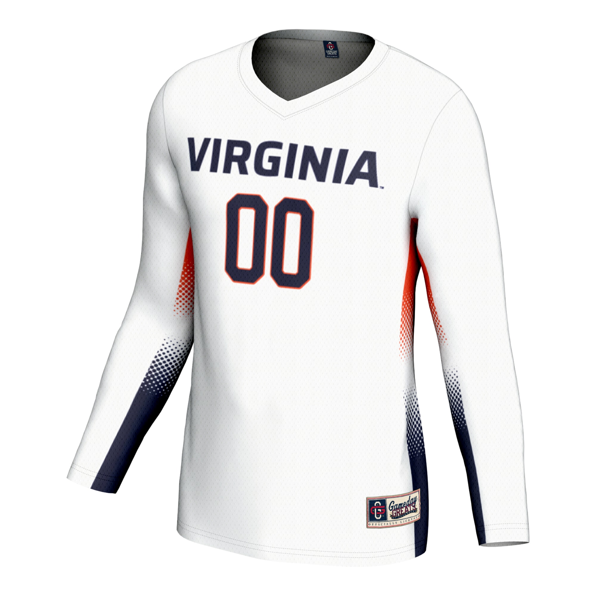 [NJP] Virginia Cavaliers GameDay Greats Unisex Adult NIL Lightweight Volleyball Jersey - White