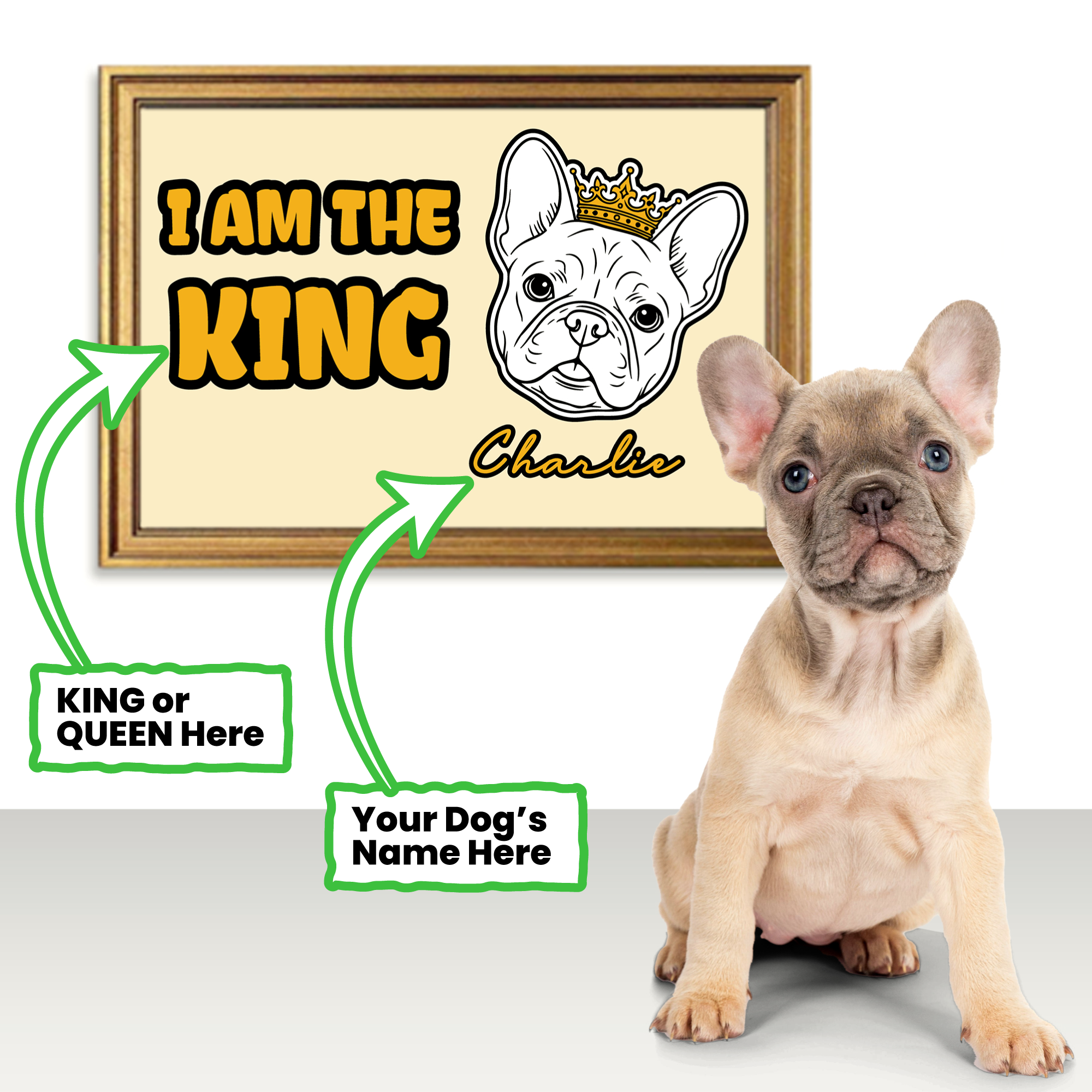 French Bulldog Cleo Personalized Framed Poster • Wall Decoration Durable Dog Item