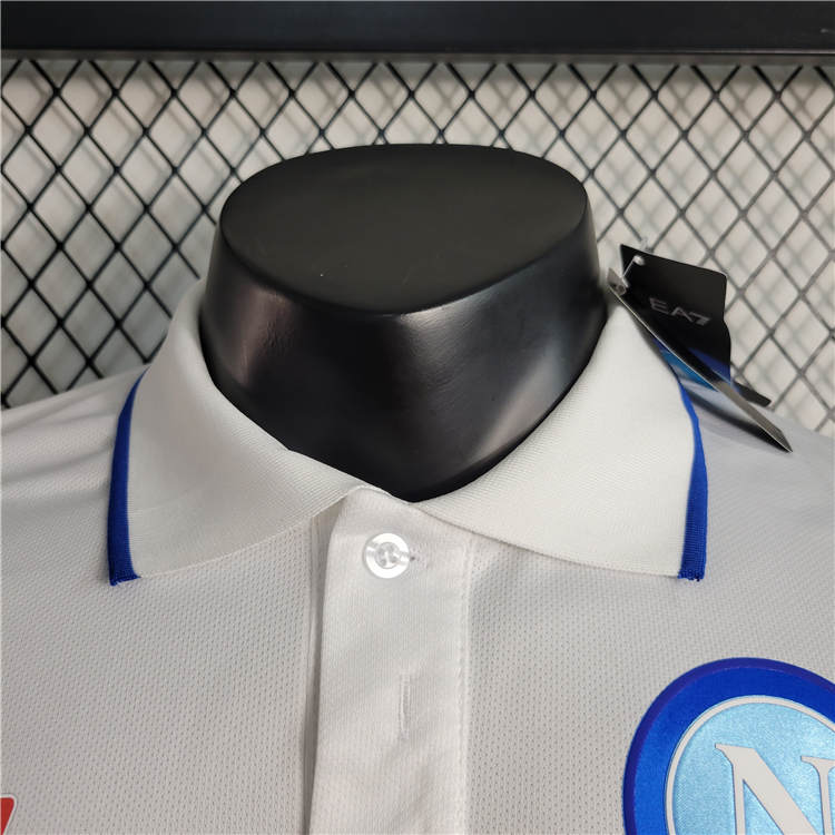 Lightweight NapoliNaples 2324 White Polo Shirt Football Shirt