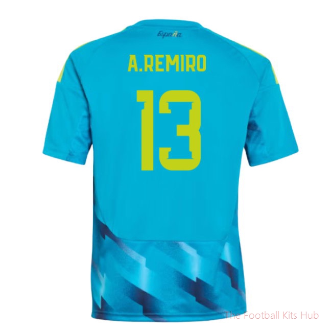 2026-2027 Spain Home Goalkeeper Shirt (Aqua) - Kids (A.Remiro 13)