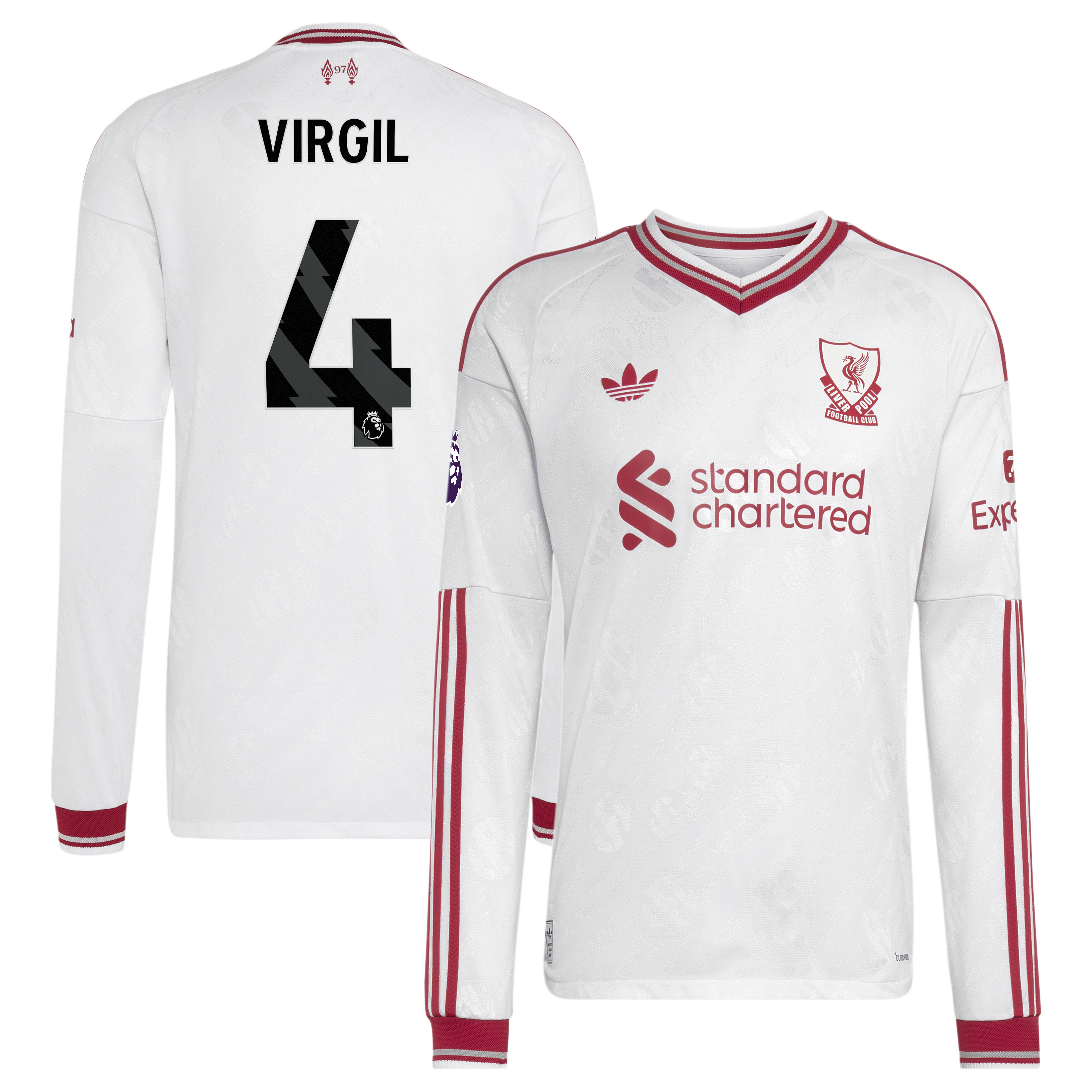 [JED] Virgil van Dijk Liverpool 2026/27 Away On-Field Authentic Long Sleeve Jersey - White
