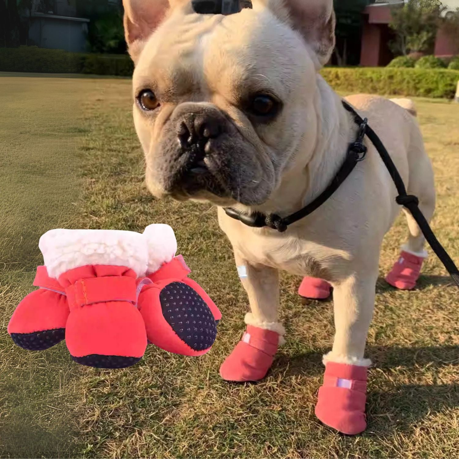 LuxePaw Soft Sole French Bulldog Booties – Stylish and Non-Slip