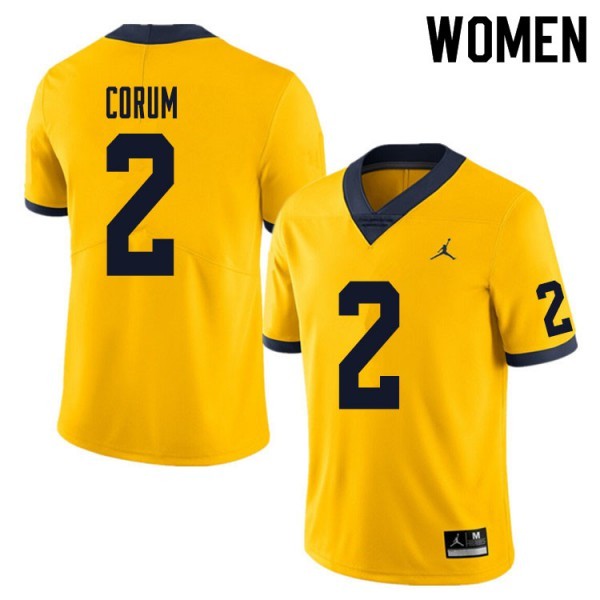 Women Ncaa Team #2 Yellow Womens Premium Football Jersey