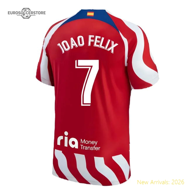 2022-2023 Madrid Atletico Madrid Home Kit Shirt (Joao Felix 7)