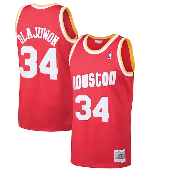 Hakeem Olajuwon HOU Official Swingman Jersey - Red - Licensed Product
