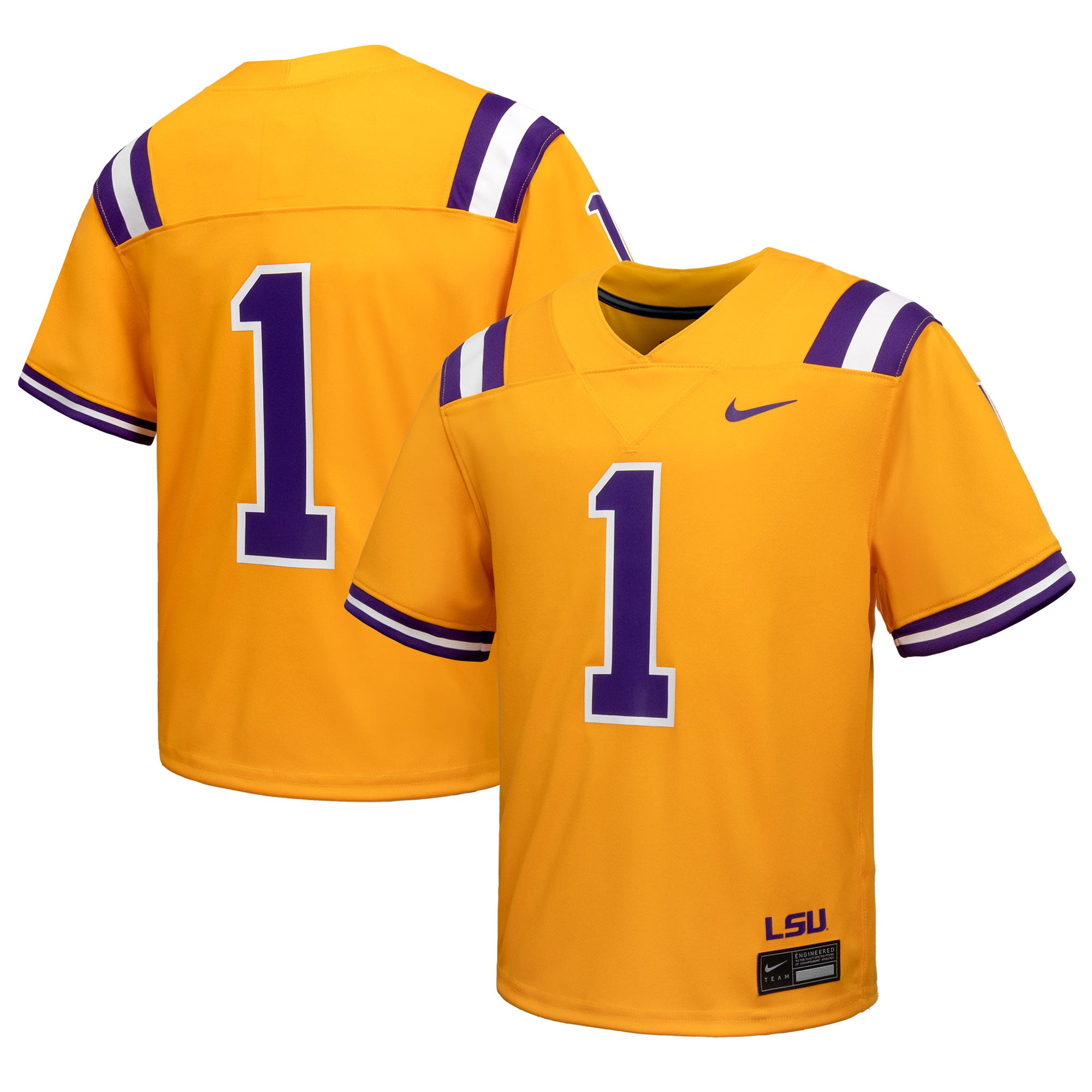 #1 LSU Tigers Nike Youth Alternate Game Jersey - Gold