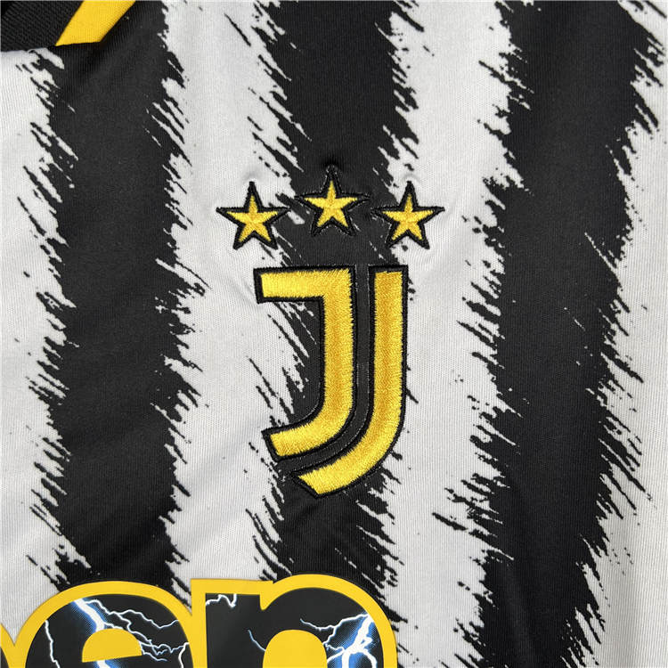 2324 Juventus Home Soccer Jersey Long Sleeve Football Shirt -