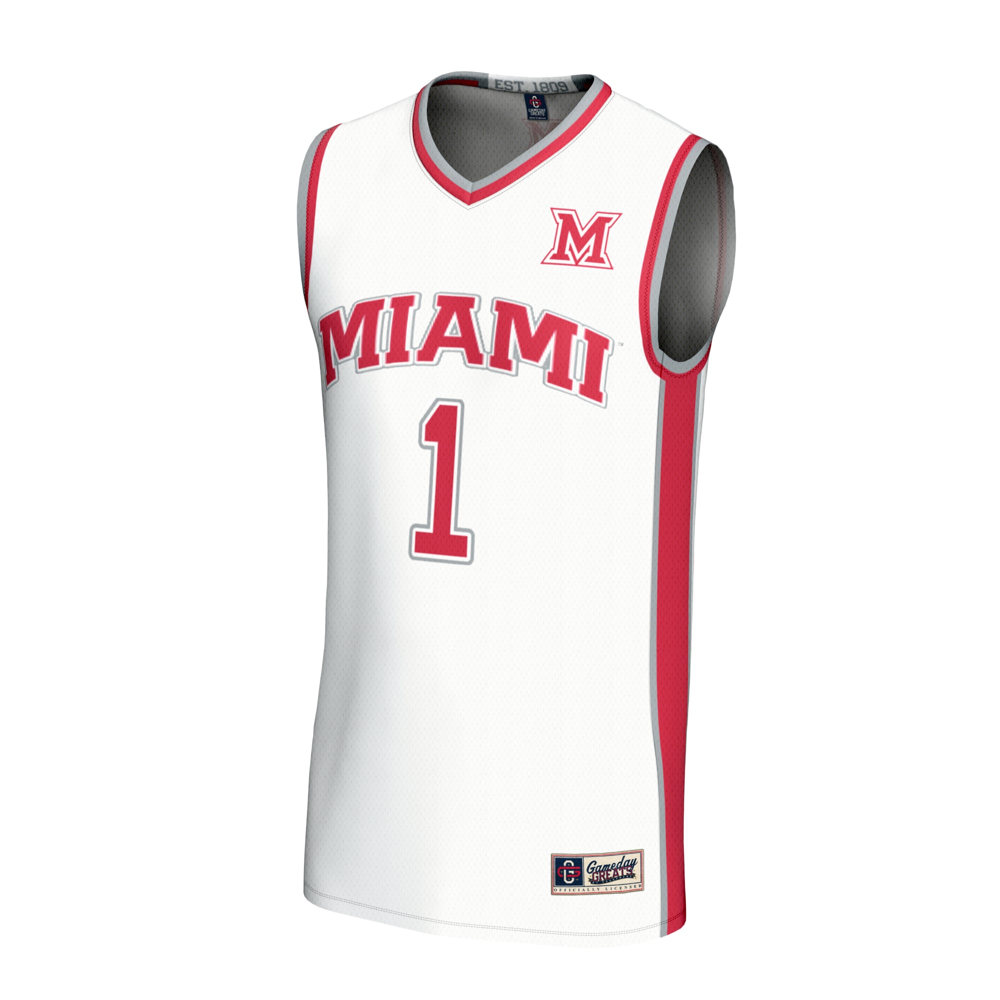 #1 Miami University RedHawks GameDay Greats Unisex Lightweight Collegiate Basketball Fashion Jersey - White