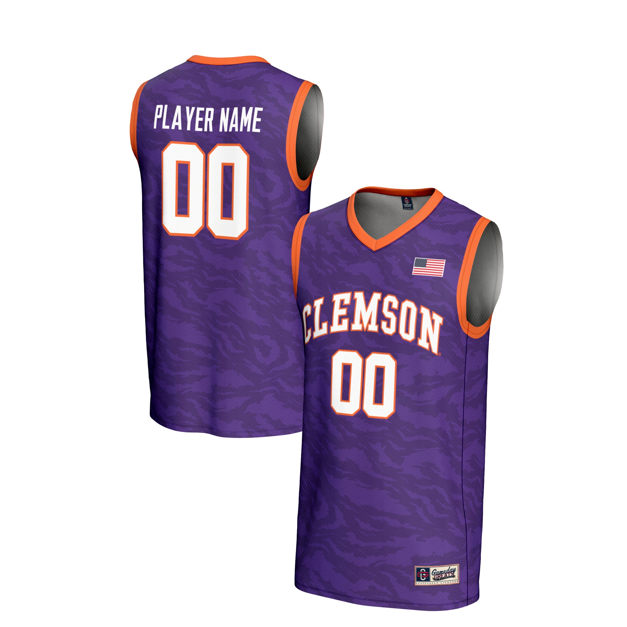 [NJP] Clemson Tigers GameDay Greats Youth NIL Pick-A-Player Men's Basketball Lightweight Jersey - Purple