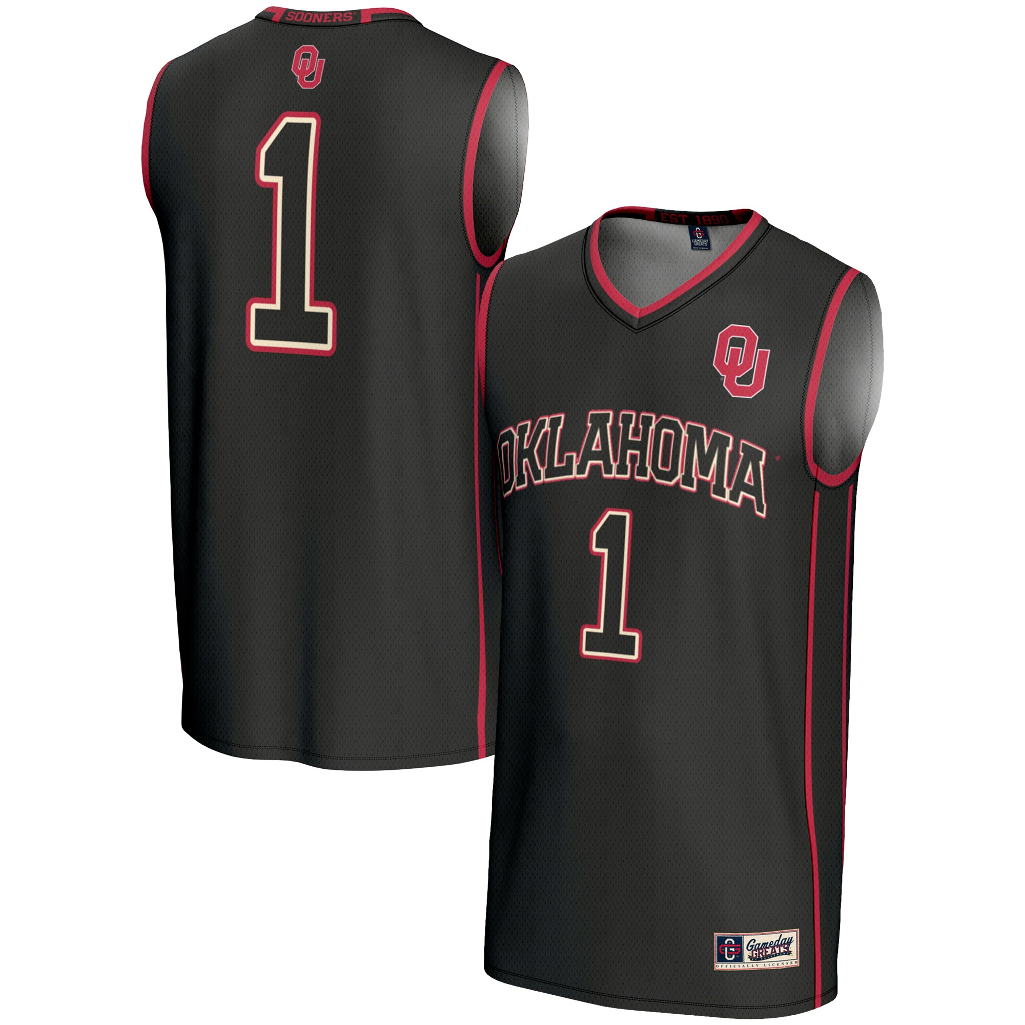 [DDG] Oklahoma Sooners GameDay Greats Youth Lightweight Basketball Jersey - Black