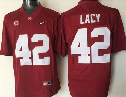 Men's Alabama Bama Red 2016 team authorized Eddie Lacy #42 stitched