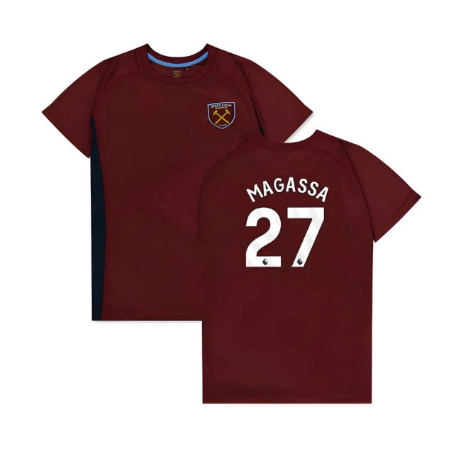 Ultra Comfort Football West Ham United Poly T Shirt Claretblue Kids...