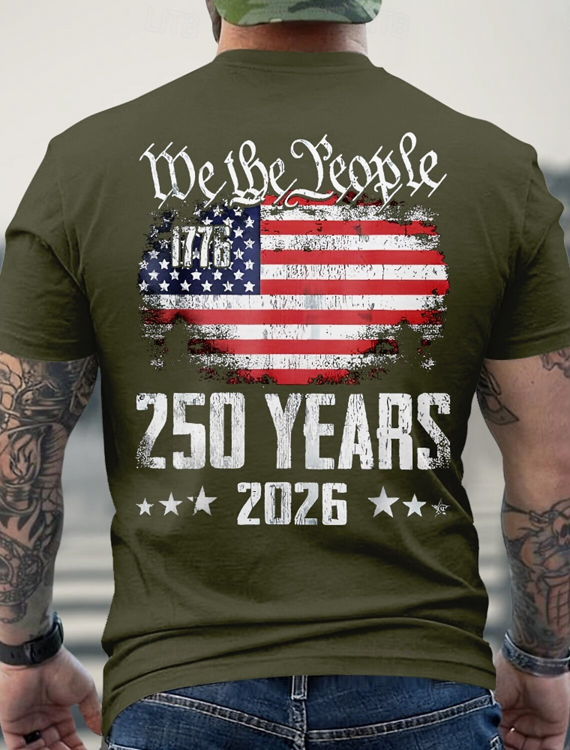 4th of July 2026 250th Memorial Day Men's 3D Print US Flag Crew Neck Short Sleeve T-Shirt Daily Street