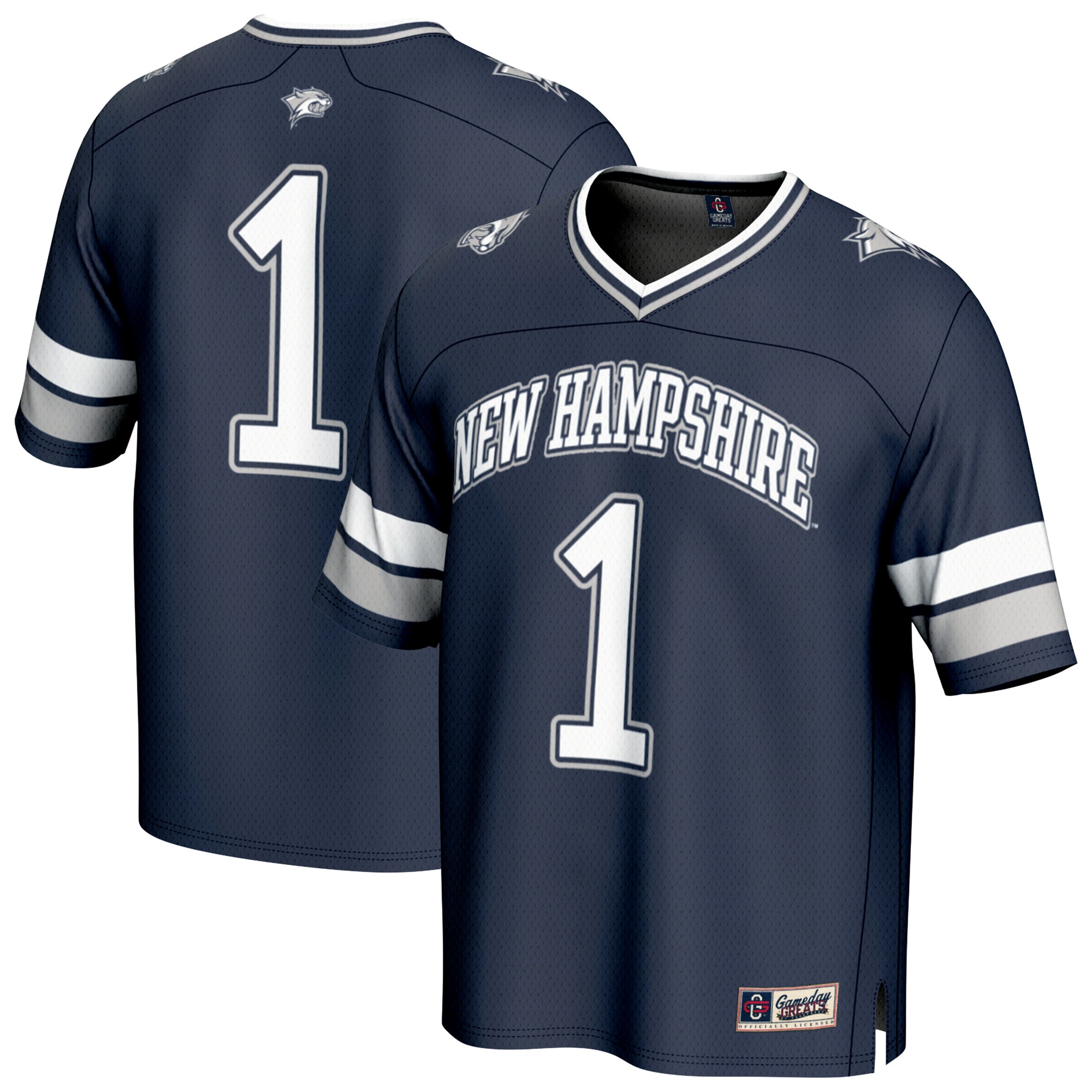 #1 New Hampshire Wildcats GameDay Greats Youth Lightweight Collegiate Football Fashion 26/27 Football Jersey - Navy