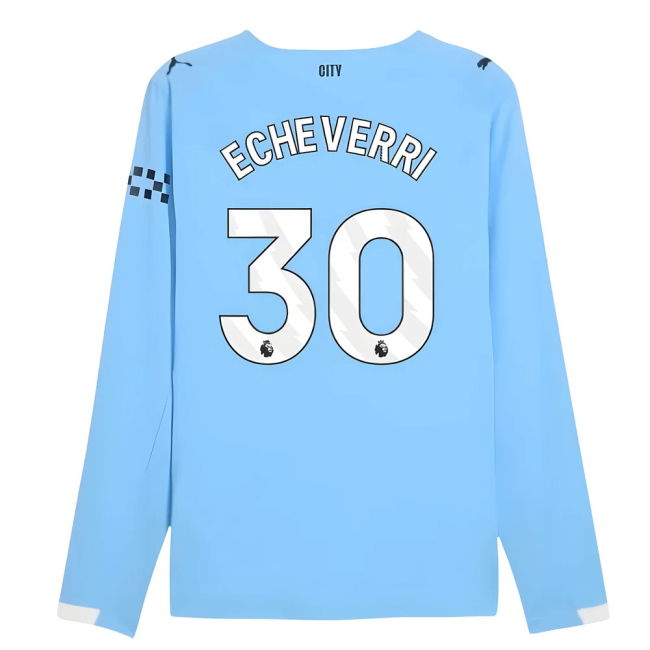 2025-20 Man City Home Soccer Jersey Echeverri 30 L M S