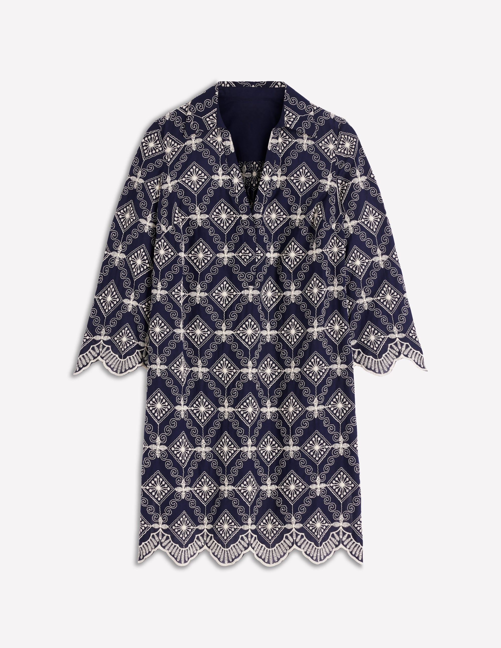 Carmen Broderie Short Dress