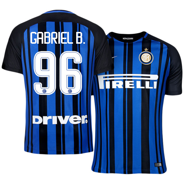 Inter Milan Home 201718 96 Gabriel Barbosa Soccer Jersey Shirt -
