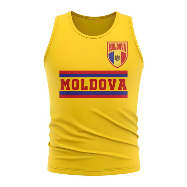 Moldova Core Football Country Sleeveless Tee (Yellow) Quality