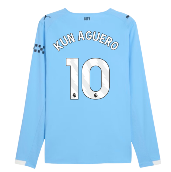 2025-20 Man City Home Shirt with Kun Aguero 10 L M S