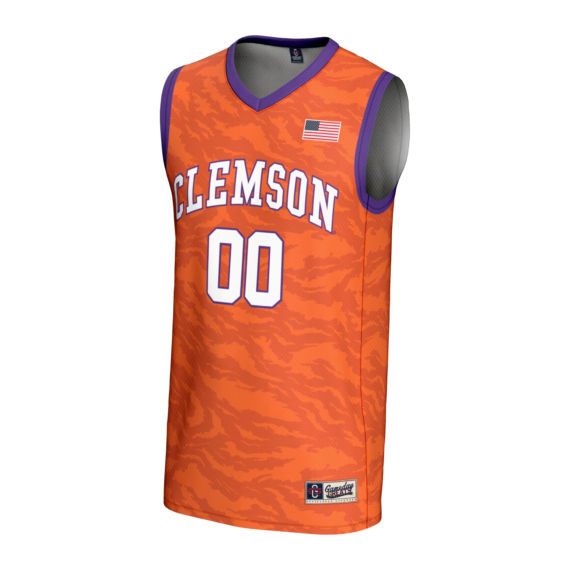 [NJP] Clemson Tigers GameDay Greats Youth NIL Pick-A-Player Men's Basketball Lightweight Jersey - Orange