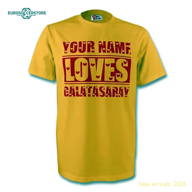 Your Name Loves Galatasaray T-shirt (yellow) - Kids