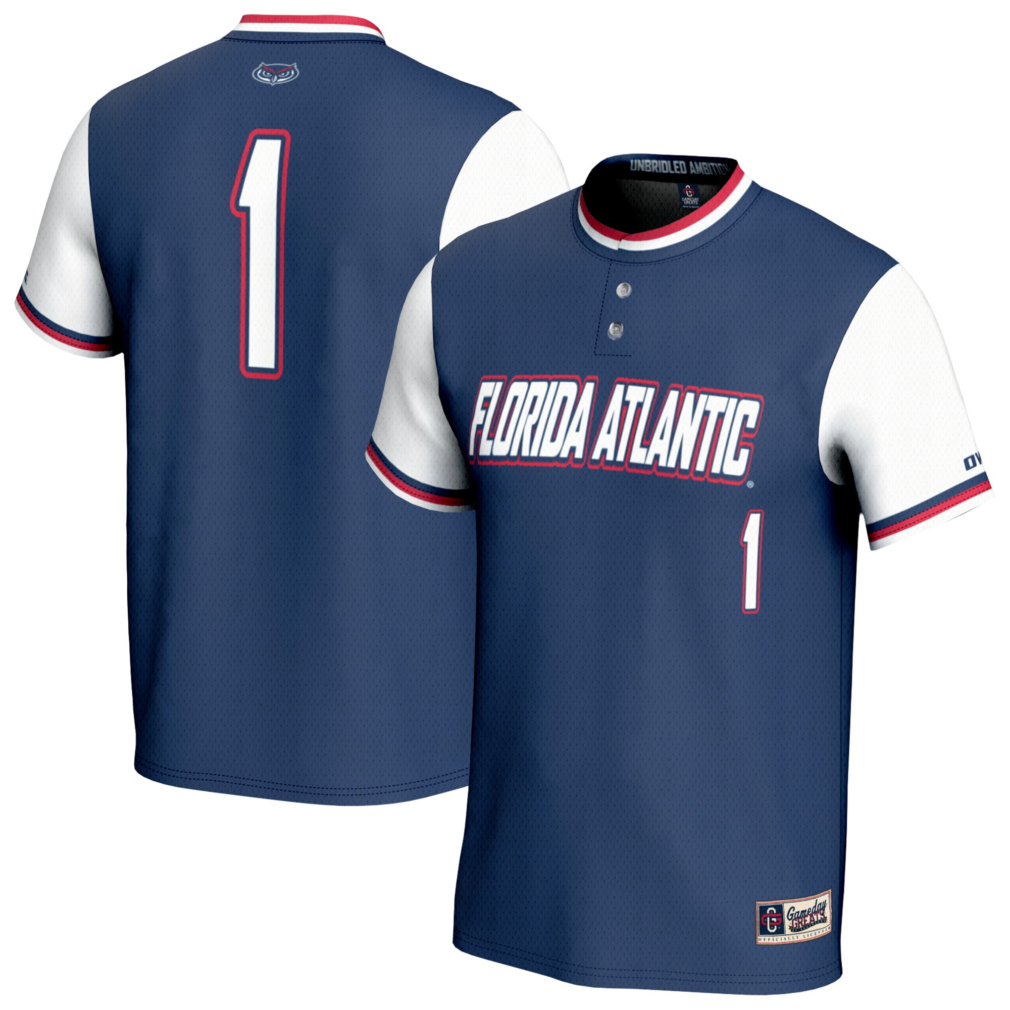 [DDG] Florida Atlantic Owls GameDay Greats Youth Lightweight Collegiate Softball Fashion Jersey - Navy