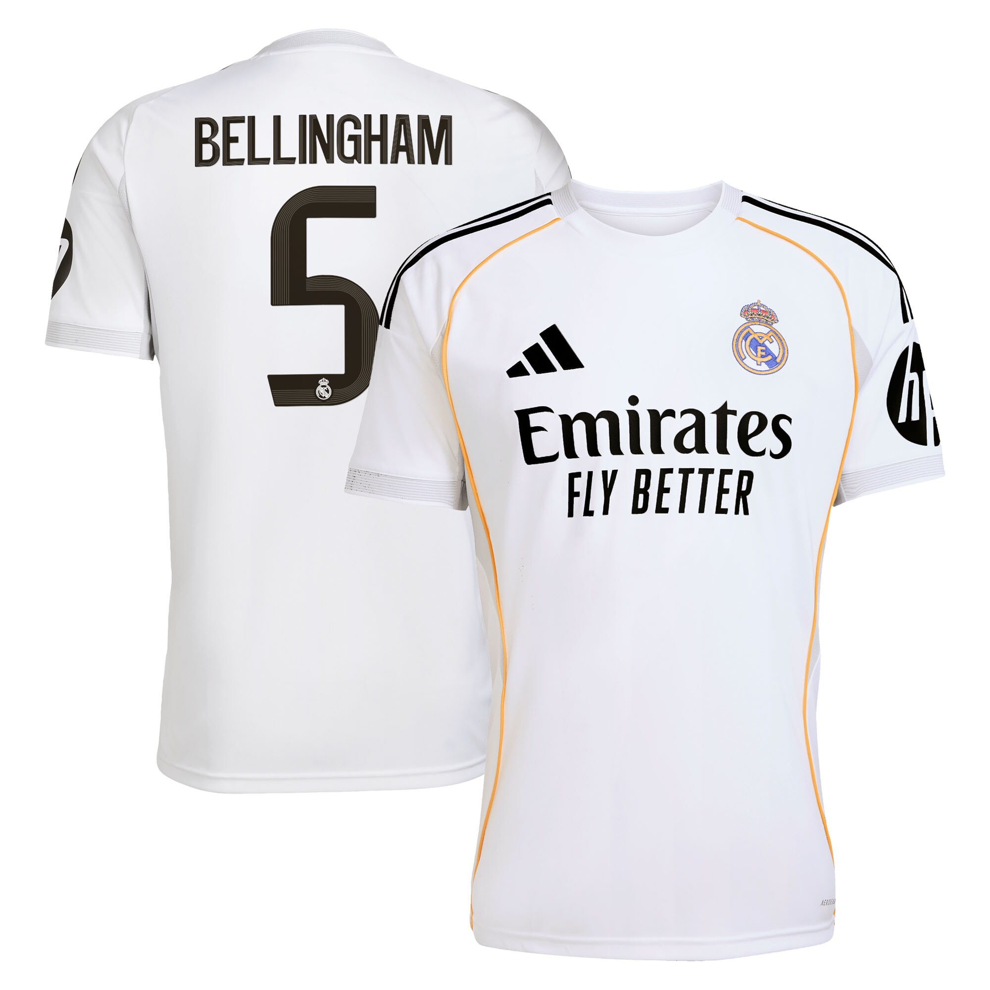 [SJH] Jude Bellingham #5 Real Madrid 2025/26 Home Replica Jersey - White