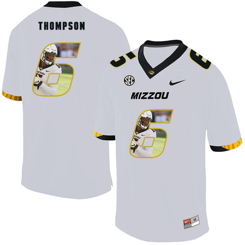 Men's None White 2024 replica Khmari Thompson #6 embroidered Jersey