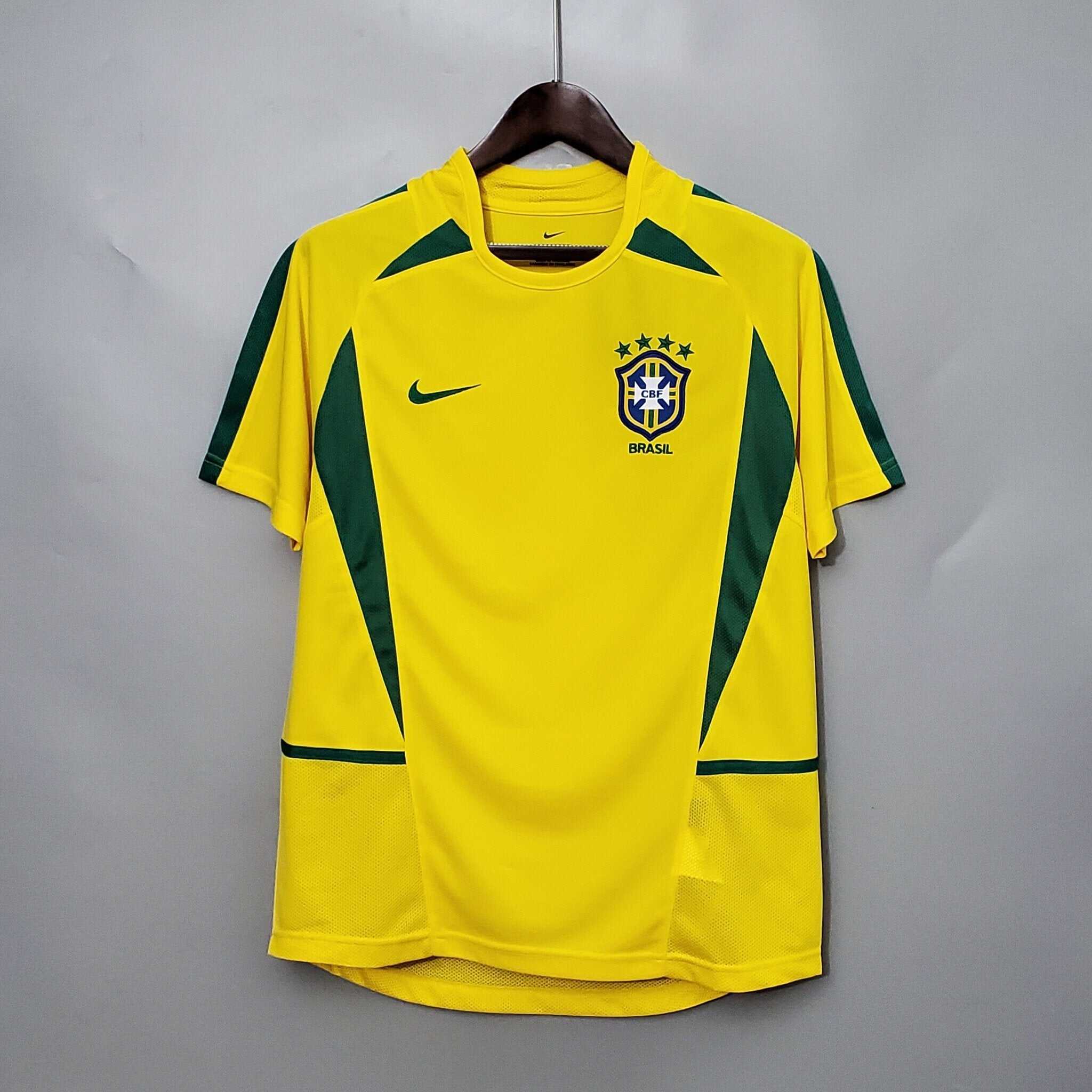 Cheap 2002 Brazil home retro kit