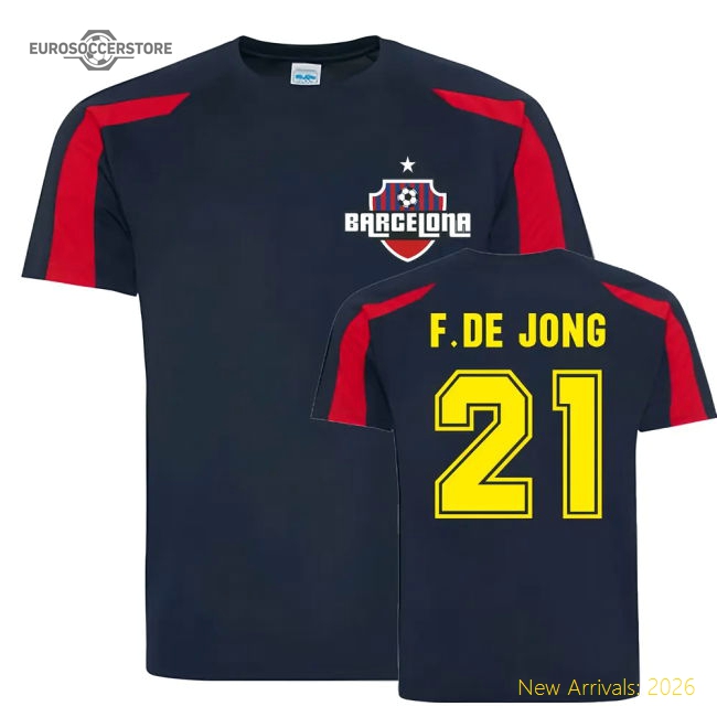 Frenkie De Jong Fcb Sports Training Jersey (navy) - Fantastic Value