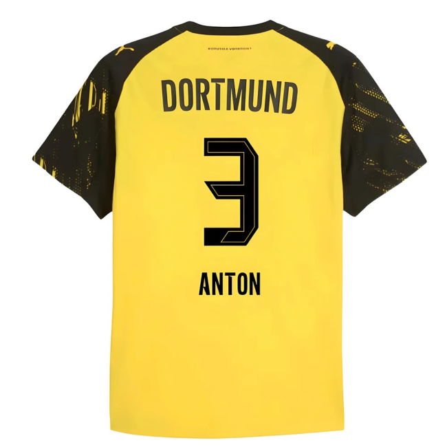 2025-2026 Borussia Dortmund Home Shirt (Anton 3) Stretch Fabric