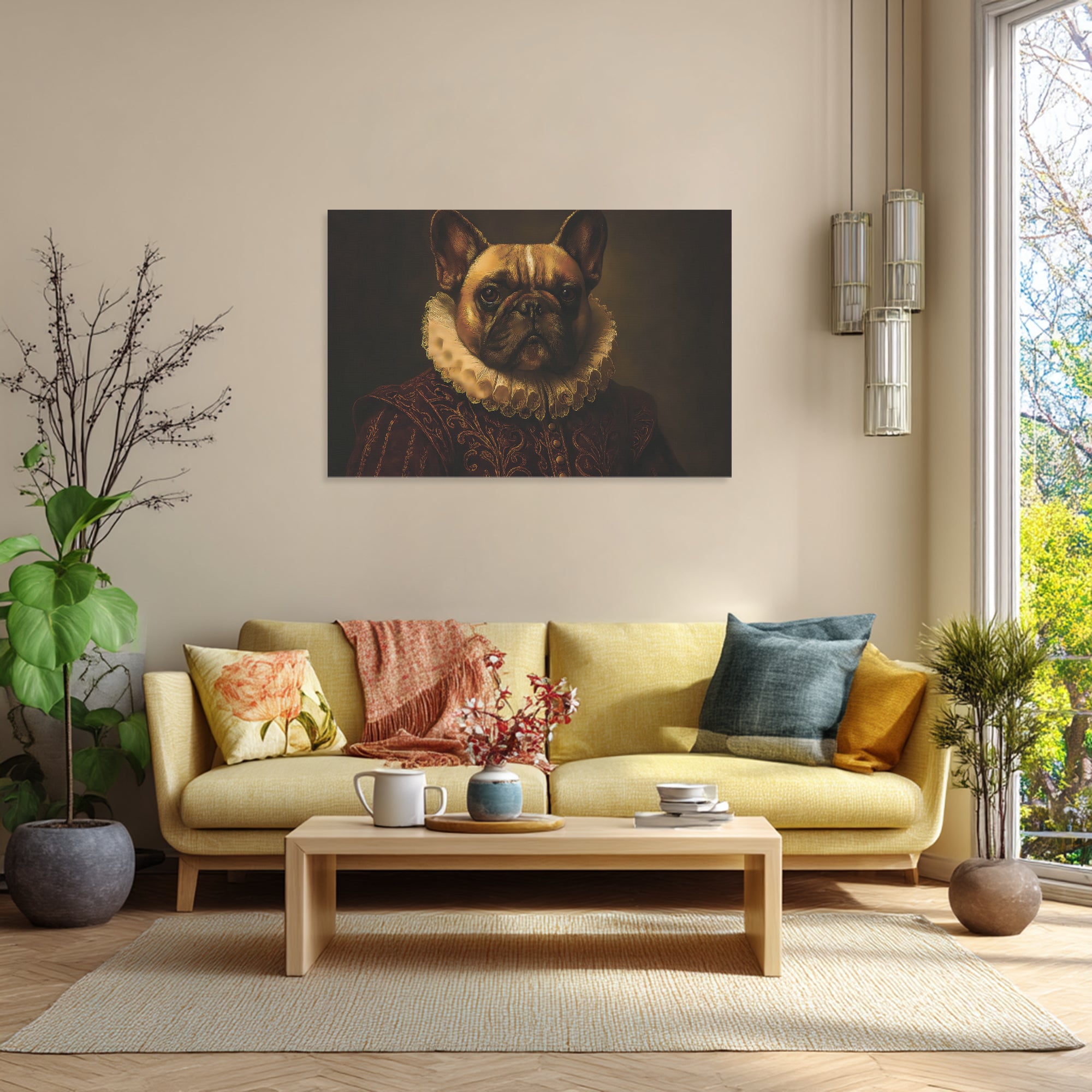 French Bulldog Jeff Adorable Frenchie Canvas Wall Art Durable Dog Item