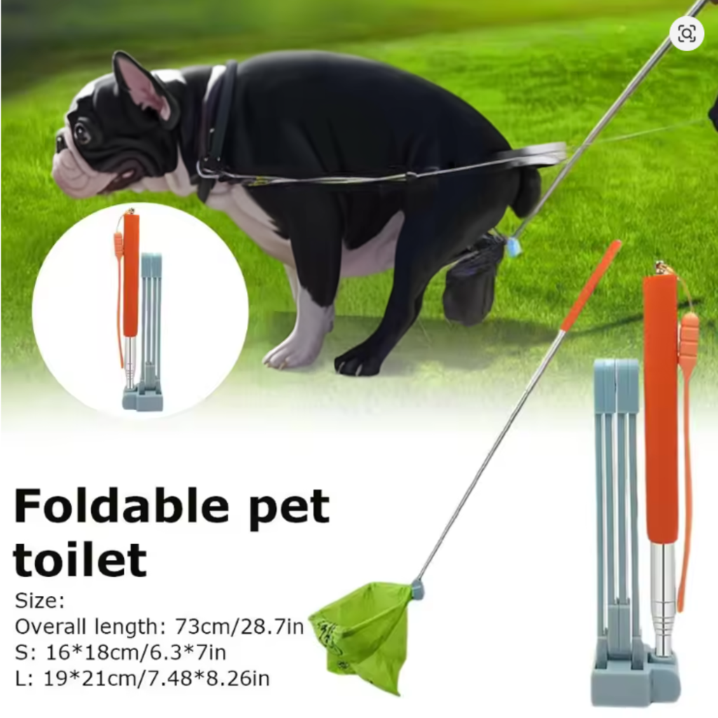 French Bulldog Poopal Frenchie Poop Scoop – Steel Long Handle Waste