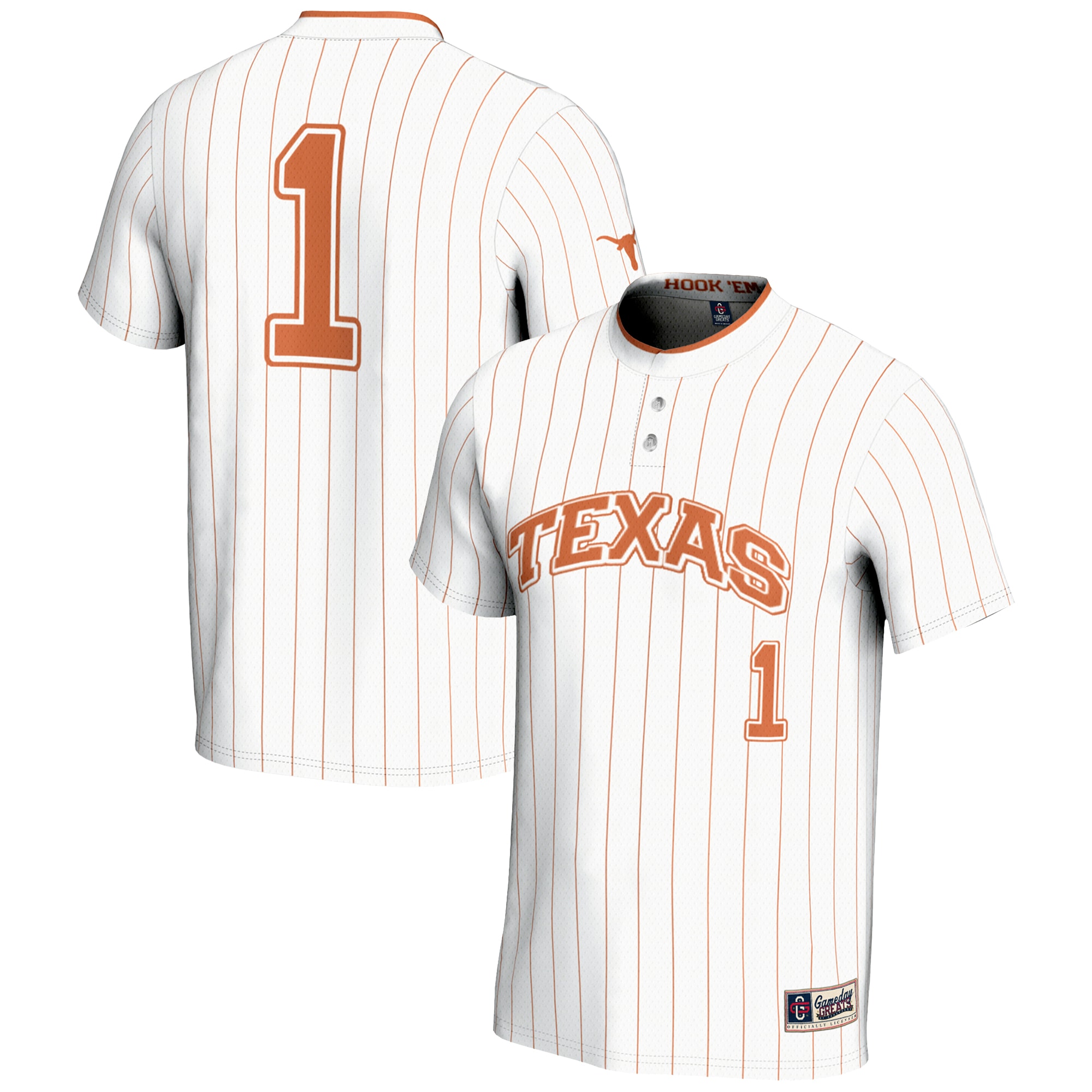 [NJP] Texas Longhorns GameDay Greats Youth Lightweight Softball Jersey - White
