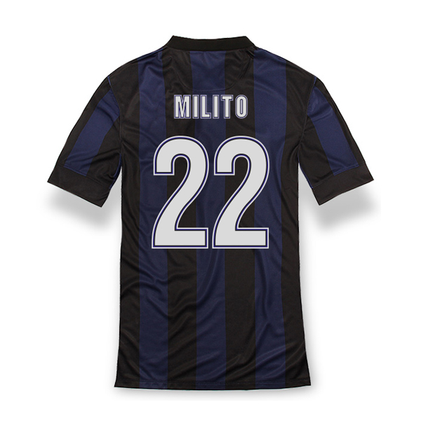 13-14 Inter Milan 22 Milito Home Soccer Jersey Shirt - Official