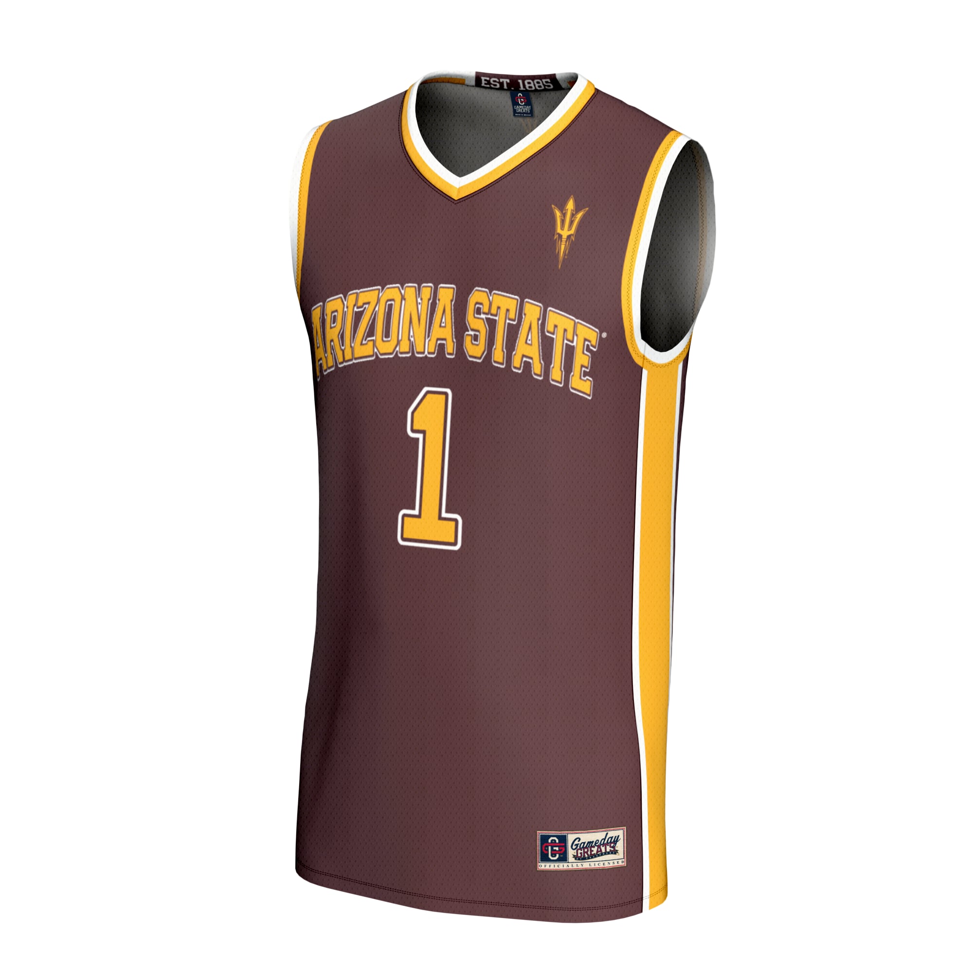 #1 Arizona State Sun Devils GameDay Greats Unisex Lightweight Collegiate Basketball Fashion Jersey - Maroon