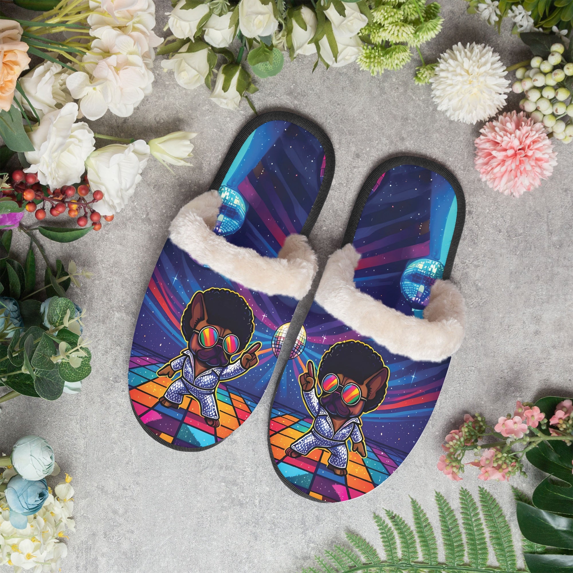 French Bulldog Daisy Cozy Winter Slippers Frenchie Paw Protection