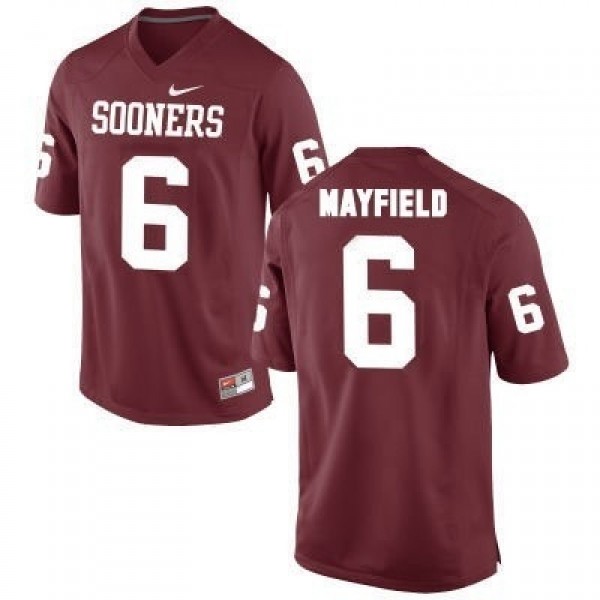 Men Oklahoma Sooners #6 Baker Mayfield Big 12 Jersey - Budget