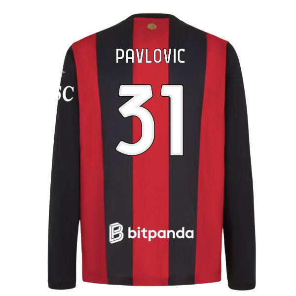 [JED] 2026-2027 AC Milan Long Sleeve Home Shirt (Pavlovic 31)