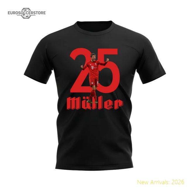 Teams,Bayern Bayern Club Munich Thomas Muller 25 T-Shirt (Black)