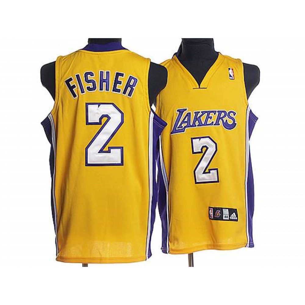 Fan Favorite Genuine Men's Lakers #2 Derek Yellow Basketball Jersey