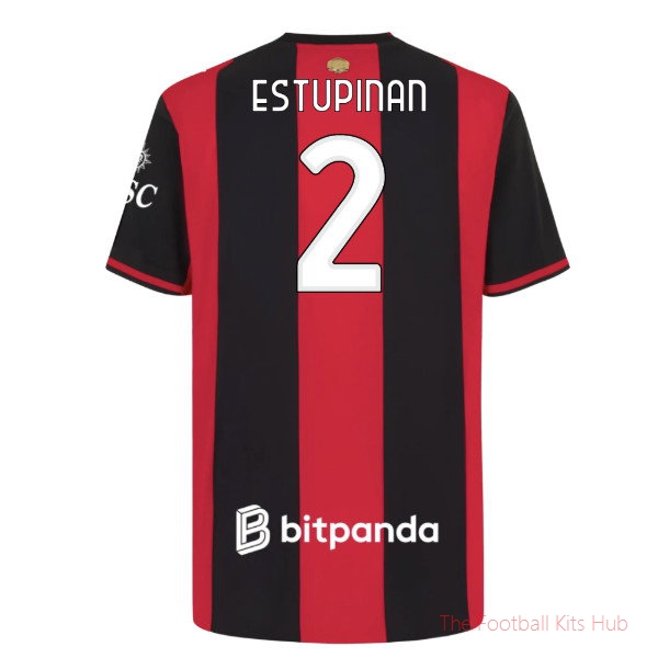 Football Team AC Milan 2026-2027 Home Shirt (Estupinan 2)