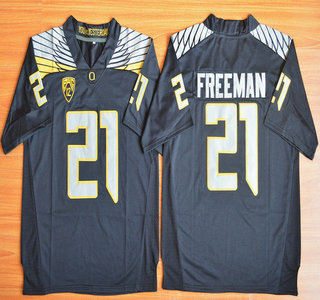 Men's None Royce Freeman #21 high quality Black 2024 game day Jersey