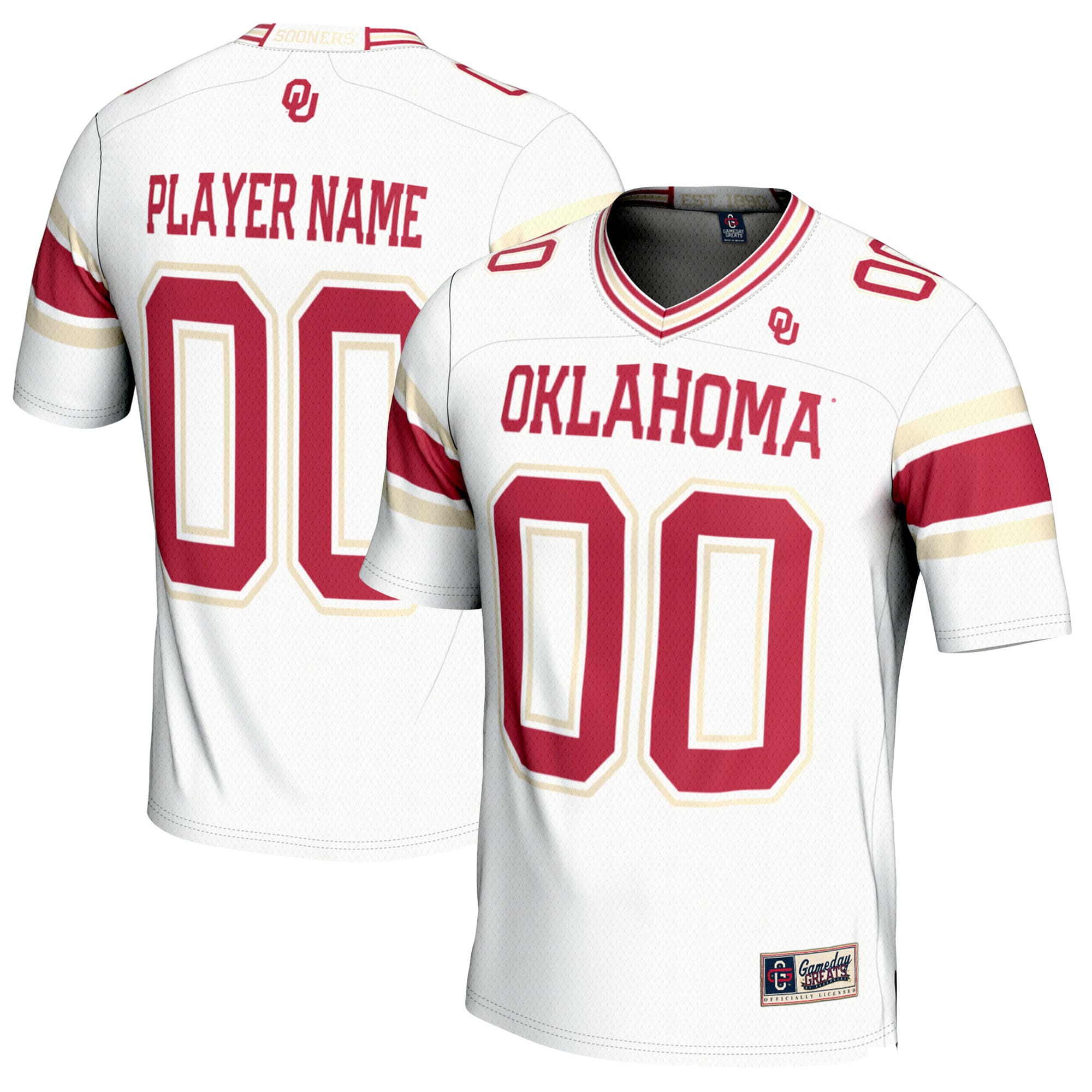 [NJP] Oklahoma Sooners GameDay Greats NIL Pick-A-Player Football Jersey - White